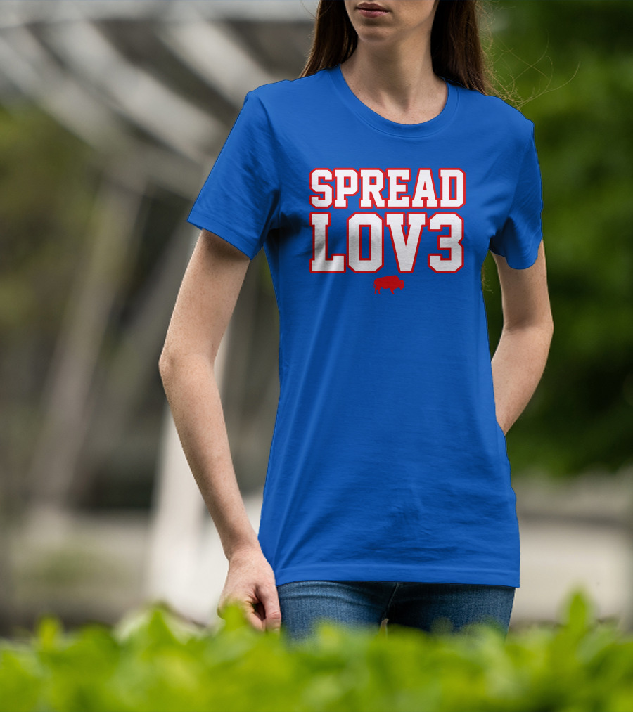 Spread Lov3 Buffalo Red Outline With Buffalo T-Shirt