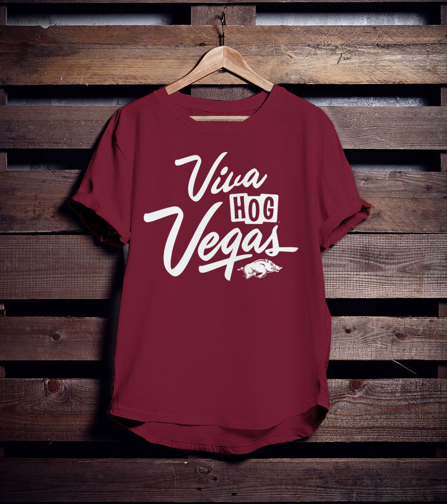 Viva Hog Vegas Arkansas Razorbacks Inspired Pig T-Shirt