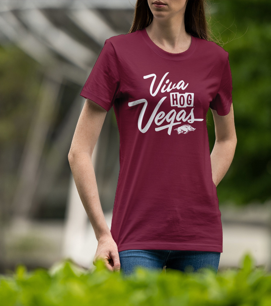 Viva Hog Vegas Arkansas Razorbacks Inspired Pig T-Shirt
