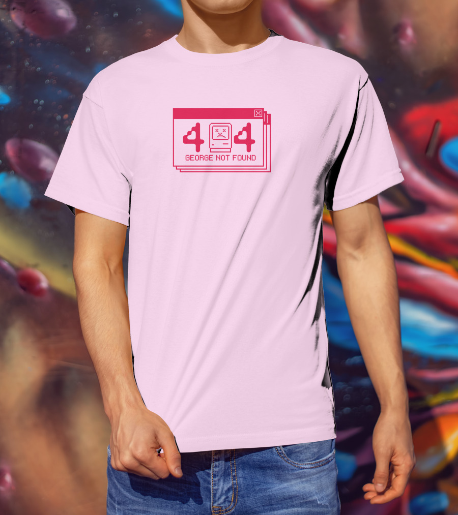 Georgenotfound 404 Error Crying Computer Pink T-Shirt