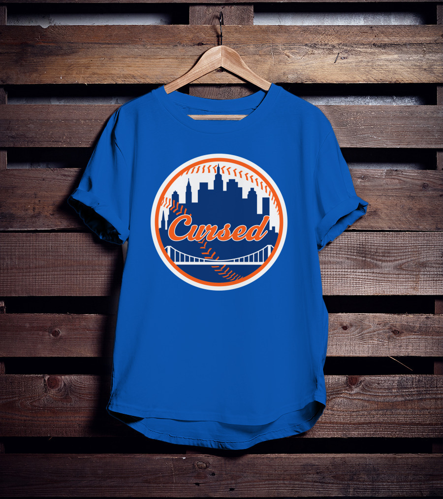 Cursed Mets Baseball Skyline Bridge T-Shirt