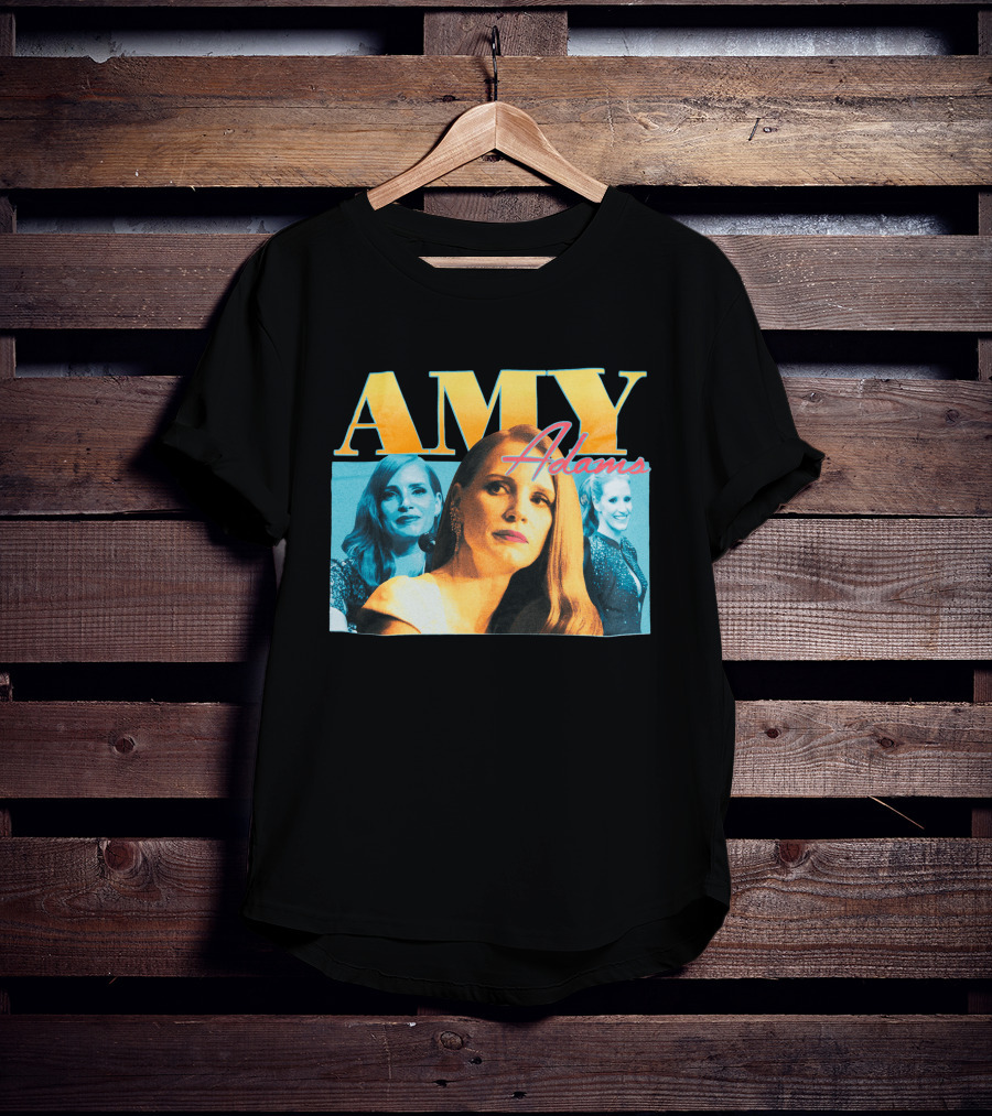 AMY Adams Multicolor Portrait Montage With Retro Script T-Shirt