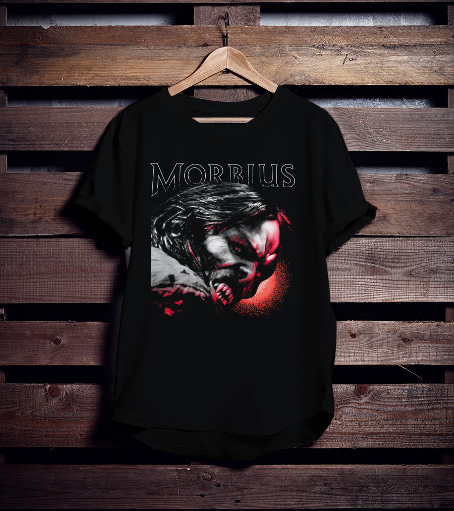 Morbius Jared Leto Vampire Face Artwork Red Glow T-Shirt