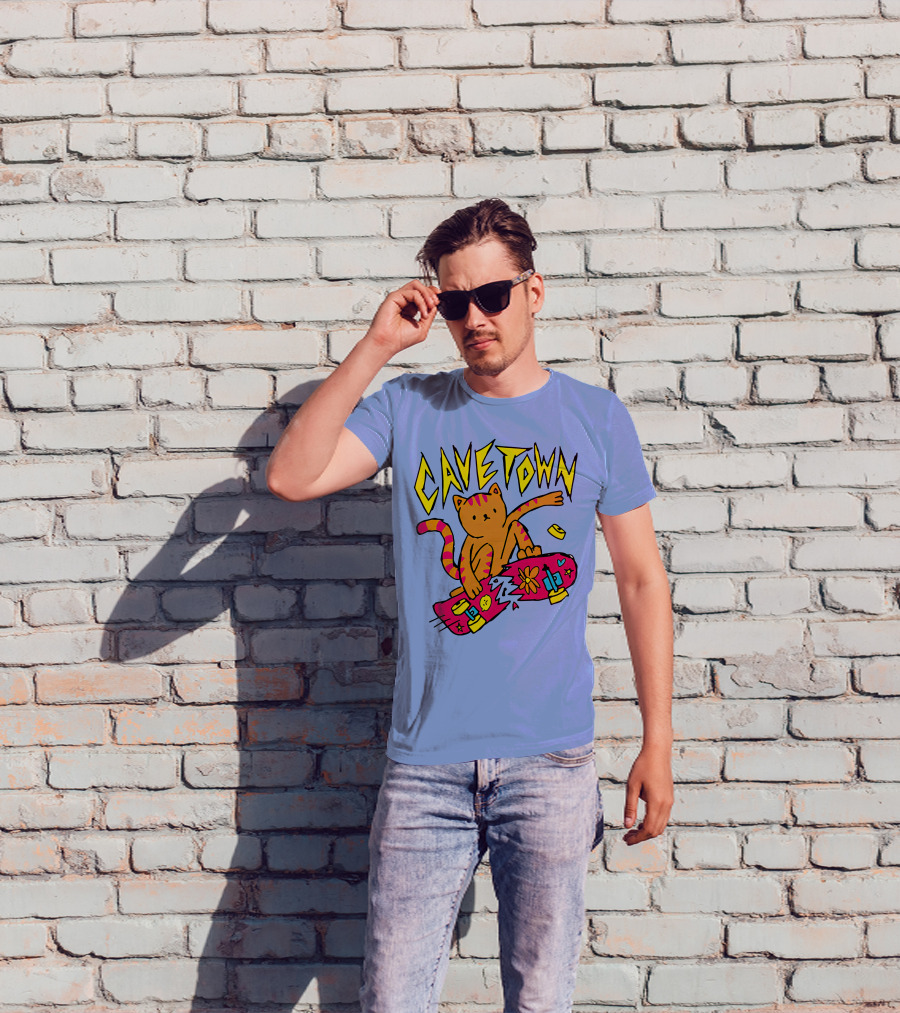 Cavetown Cat Skateboard Fun T-Shirt