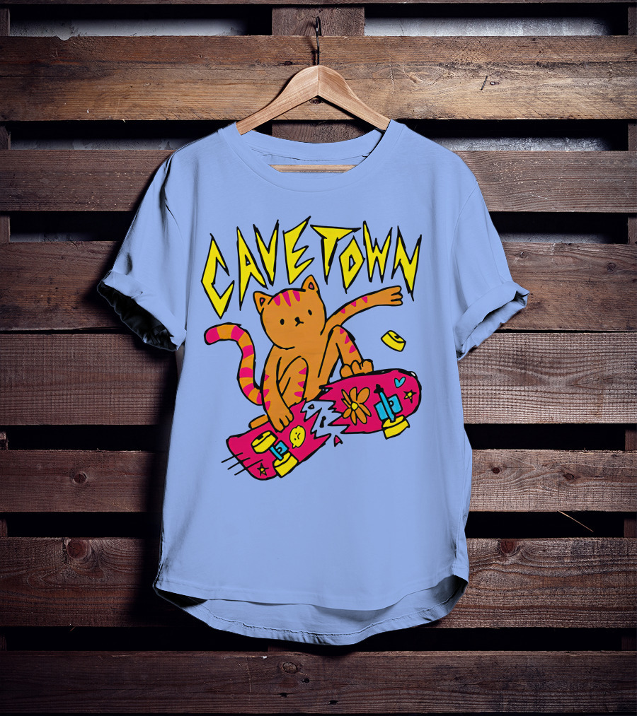 Cavetown Cat Skateboard Fun T-Shirt