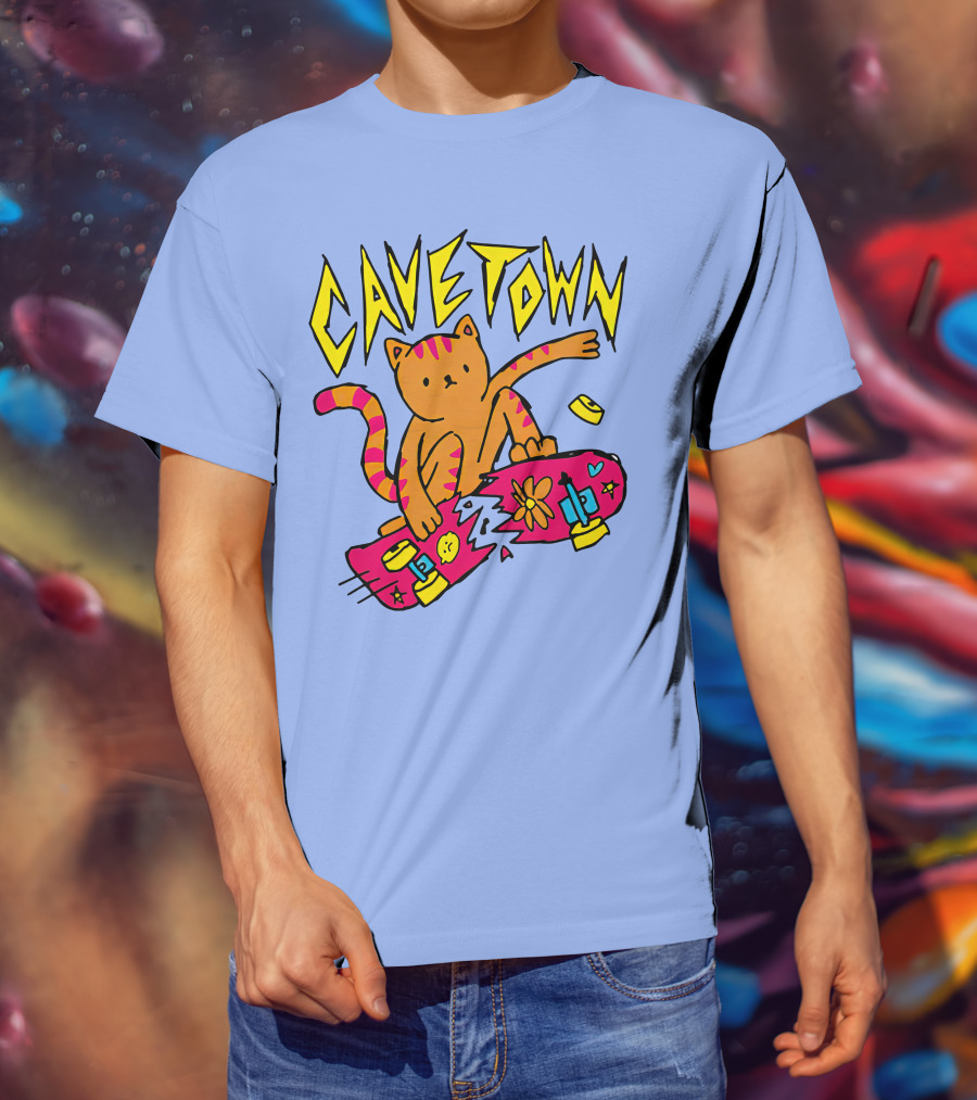 Cavetown Cat Skateboard Fun T-Shirt