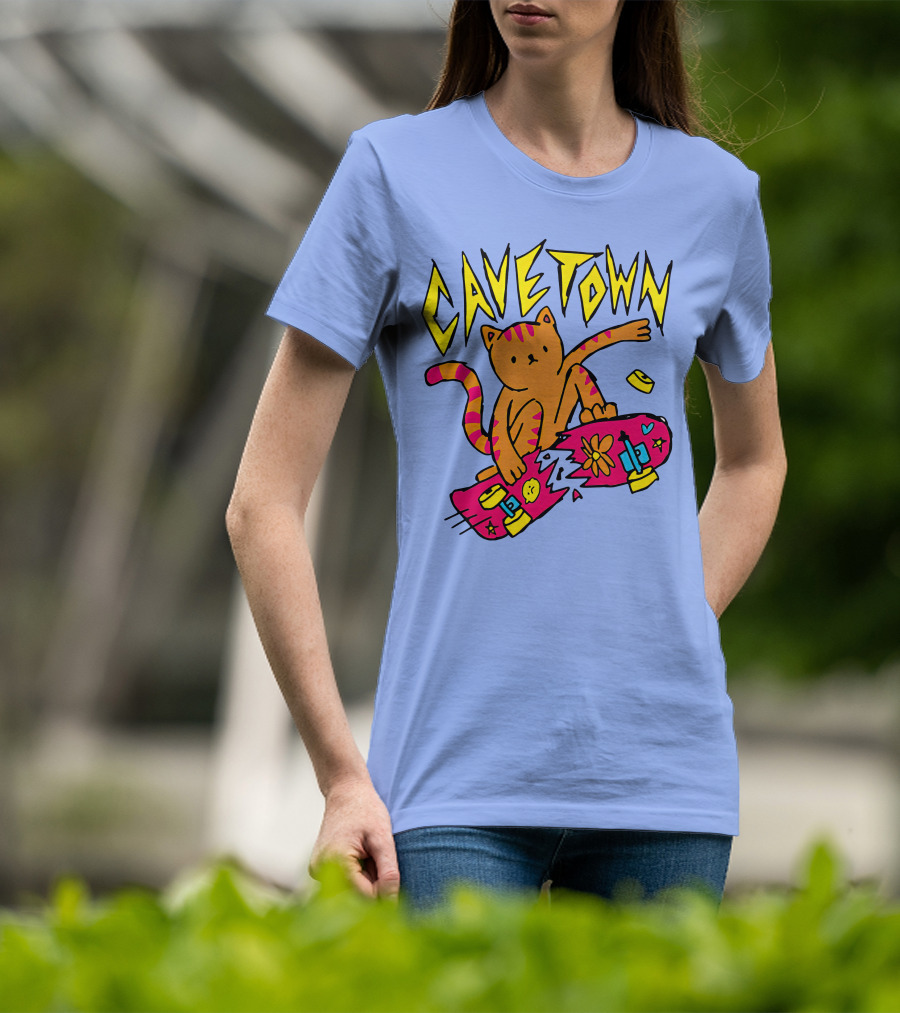 Cavetown Cat Skateboard Fun T-Shirt