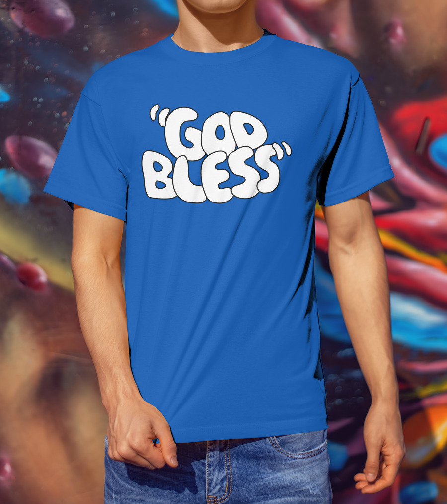 Sal Vulcano God Bless Text Merchandise T-Shirt