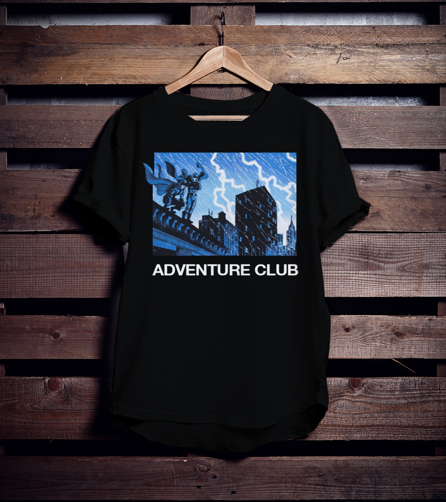 ADVENTURE CLUB Cityscape Superhero Lightning Scene T-Shirt