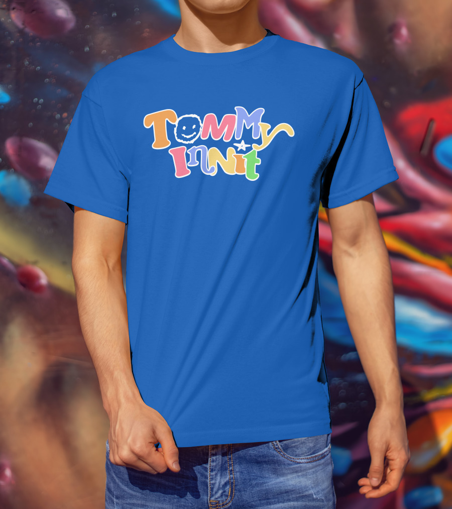 TommyInnit Colorful Text Design With Smiley Face And Star T-Shirt