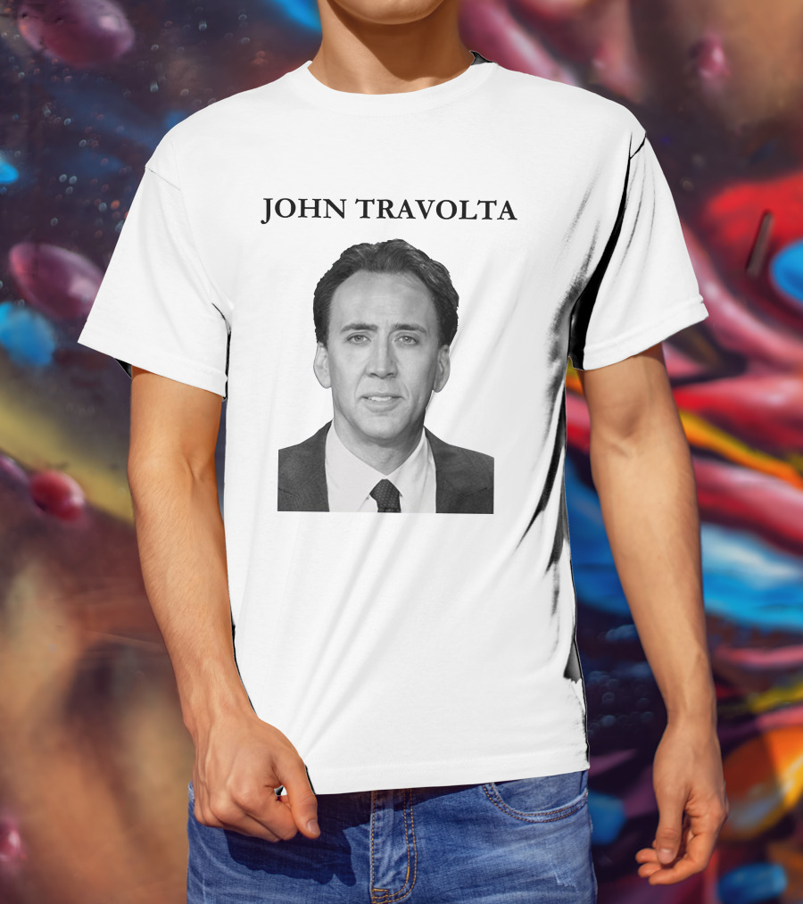 John Travolta Nicolas Cage Face Swap T-Shirt