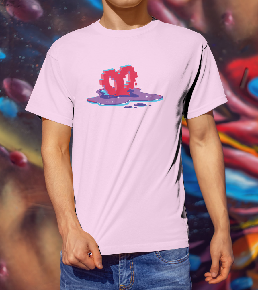 Heart Pixel Art Melting Design Philza Merch T-Shirt