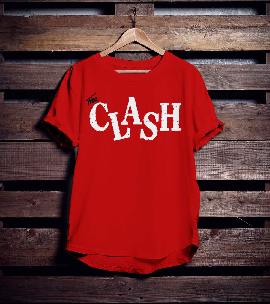The Clash Band Logo White Text T-Shirt