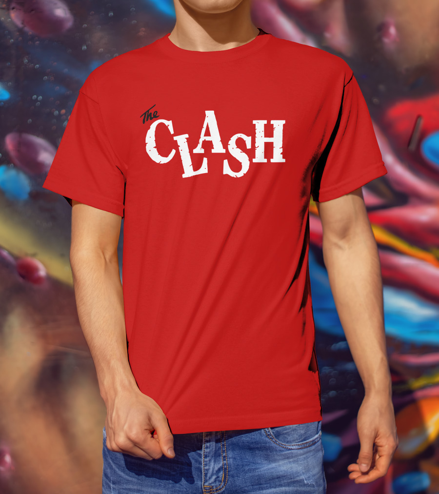 The Clash Band Logo White Text T-Shirt