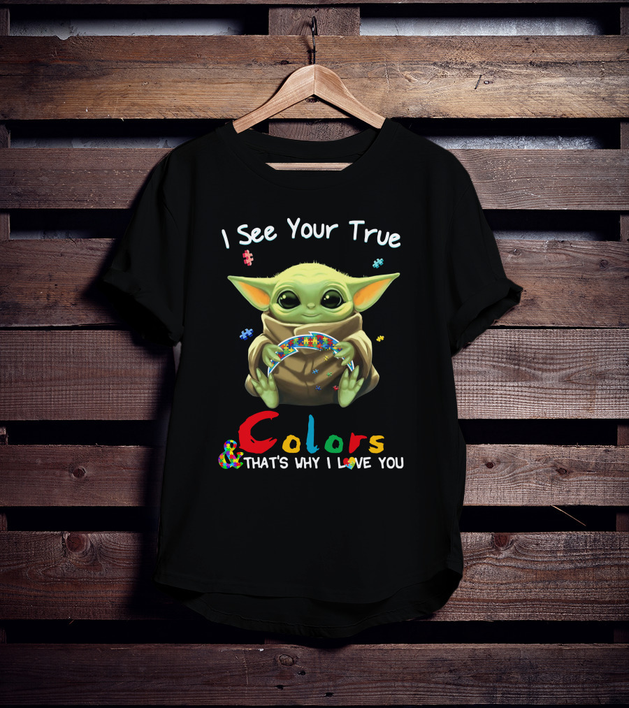 I See Your True Colors That's Why I Love You Baby Alien Puzzle T-Shirt