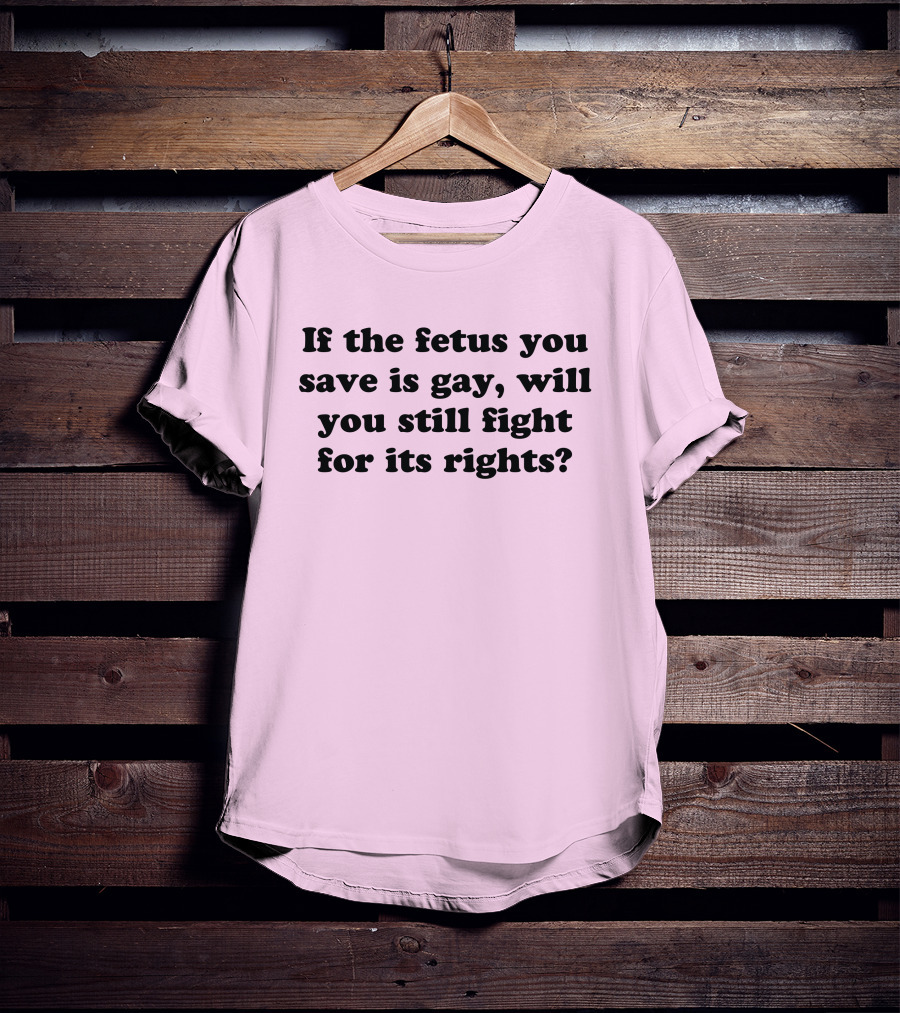 If The Fetus You Save Is Gay Will You Still Fight For Its Rights T-Shirt