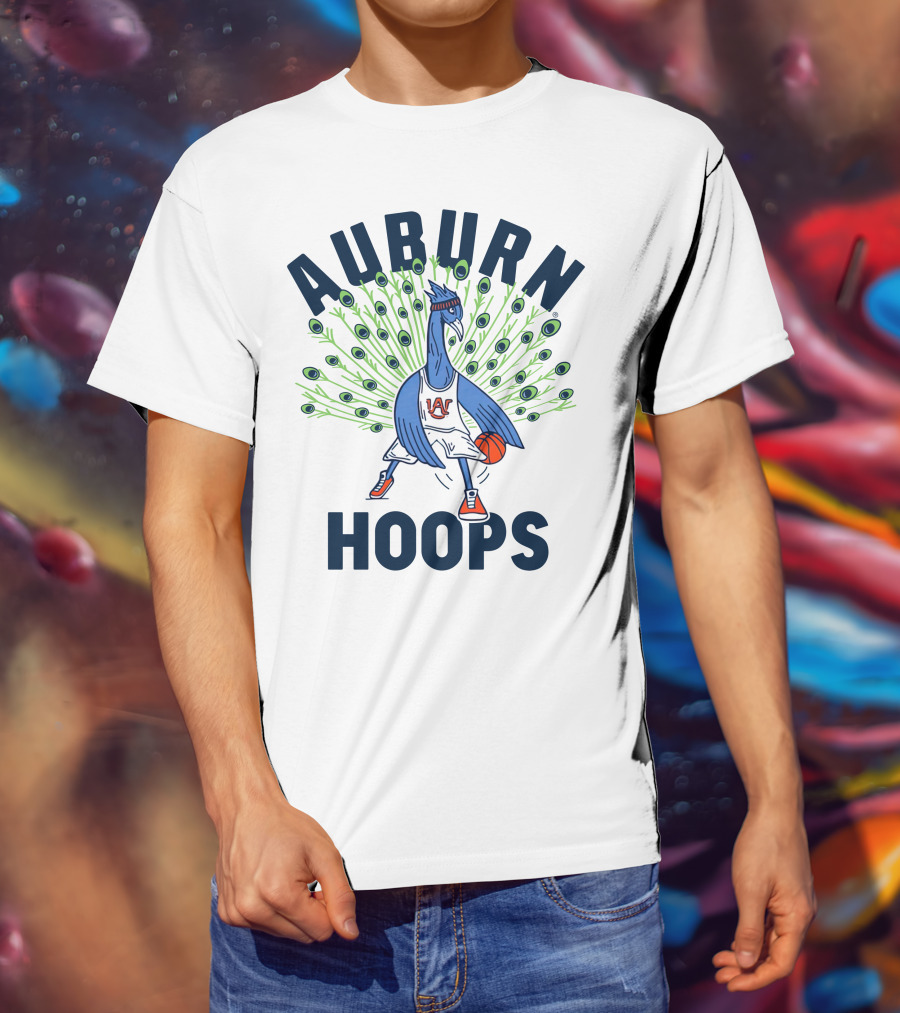 Auburn Hoops Peacock Basketball Sports T-Shirt