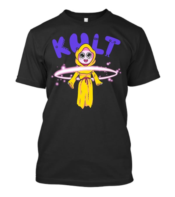 KULT Yellow-Hooded Character With Glowing Aura T-Shirt