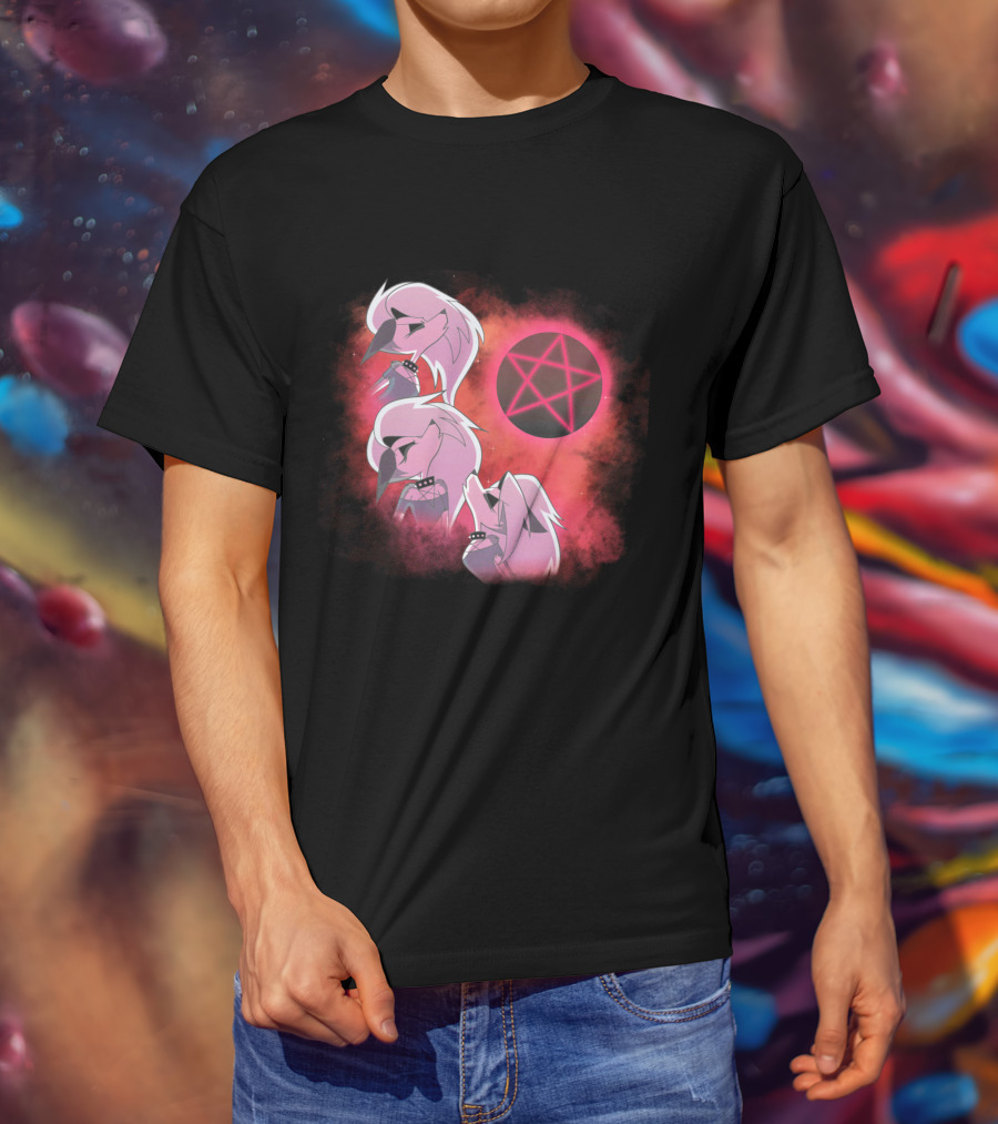 Helluva Boss Loona Trio With Pink Pentagram T-Shirt