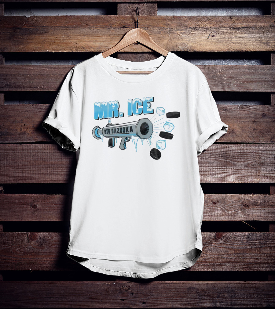 Mr Ice Big Bazooka Hockey Pucks And Ice Cubes T-Shirt