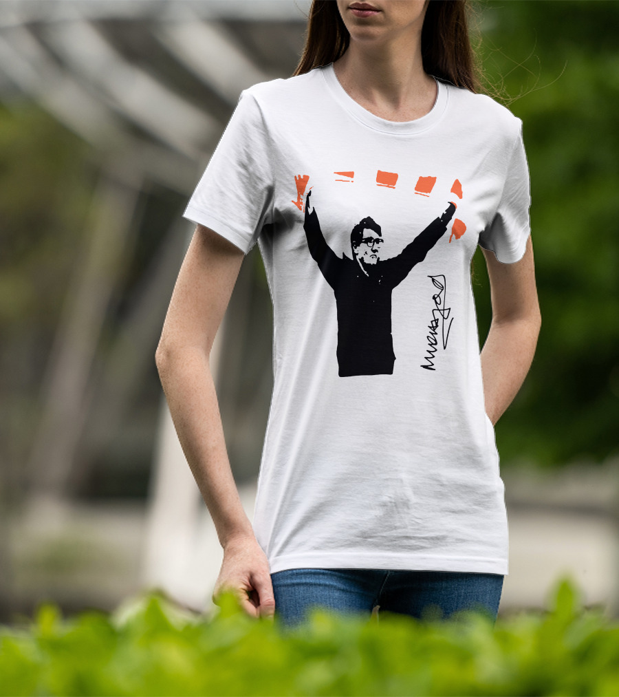 Mick Harford Signature Celebration Pose With Orange Stripes T-Shirt