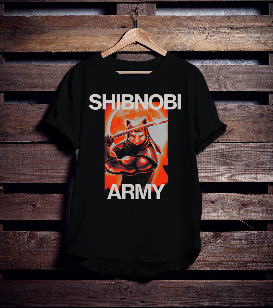 SHIBNOBI ARMY Moonlit Ninja Cat Warrior T-Shirt