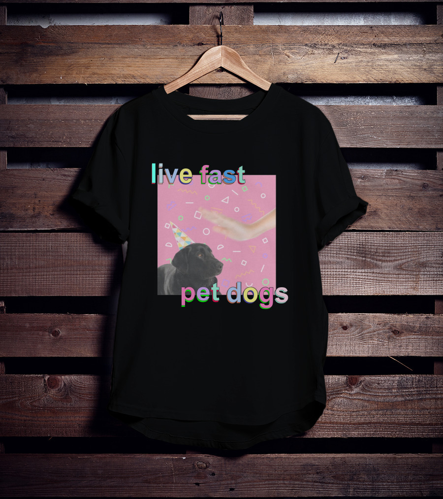 Live Fast Pet Dogs Zach Heltzel Robots With Rayguns T-Shirt