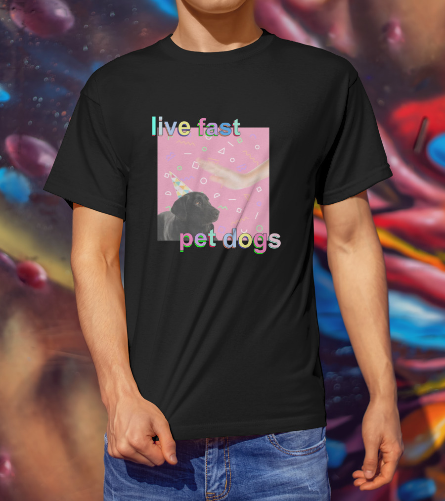 Live Fast Pet Dogs Zach Heltzel Robots With Rayguns T-Shirt