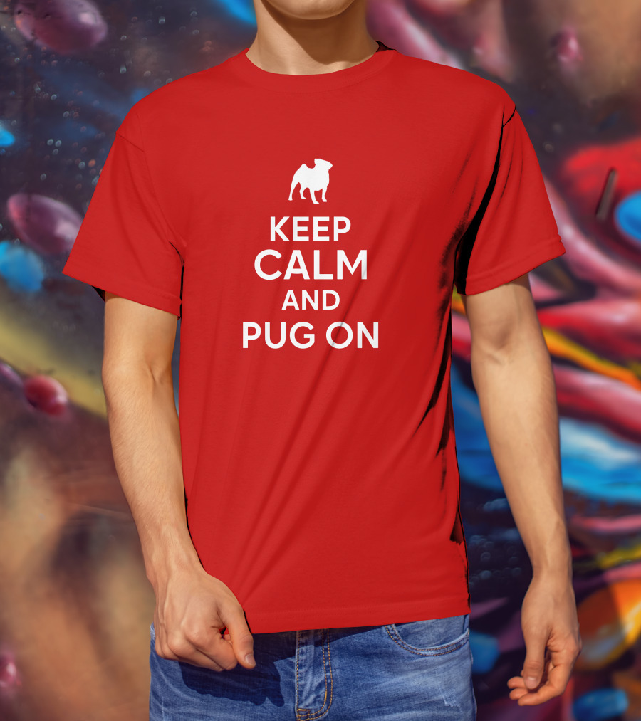 Little Lilith Keep Calm And Pug On Thesyc66 White Pug Icon T-Shirt