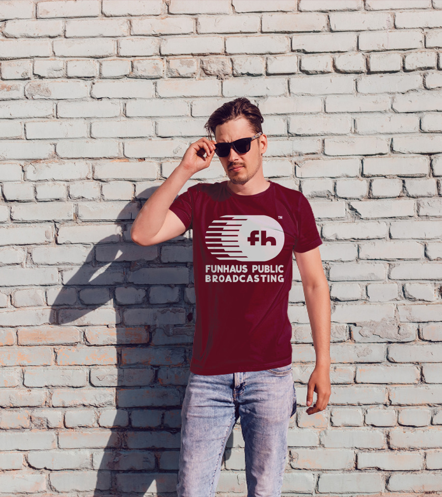 Funhaus Public Broadcasting Logo Design Fh T-Shirt