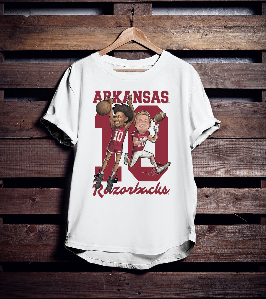 Arkansas Razorbacks 10 Bumper Pool Jaylin Williams Football Basketball Fun T-Shirt
