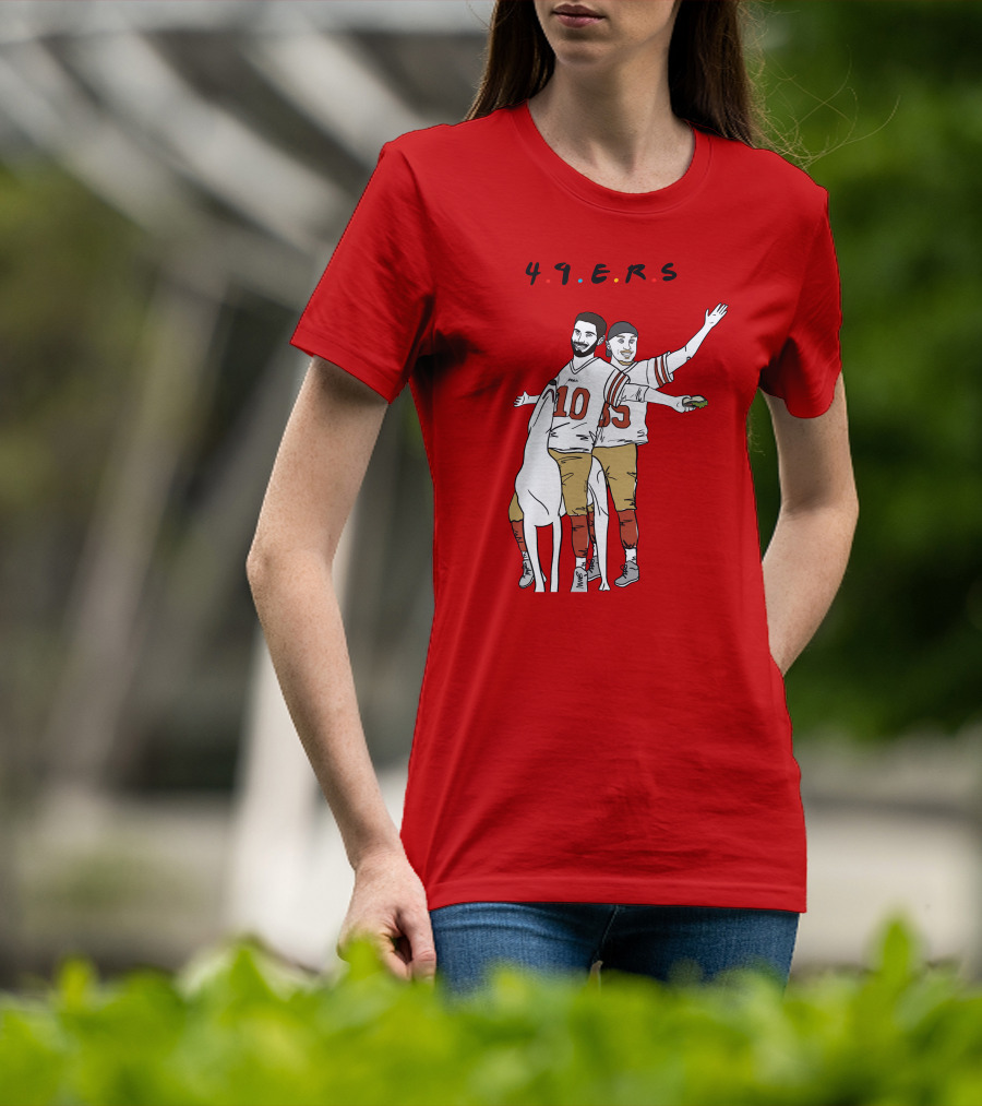 49ers Friends Jimmy Garoppolo Brian Hill Illustration With Dog T-Shirt
