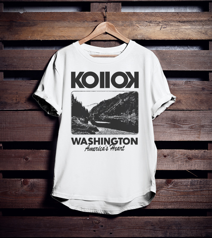 Kollok Washington America's Heart Scenic River Landscape T-Shirt