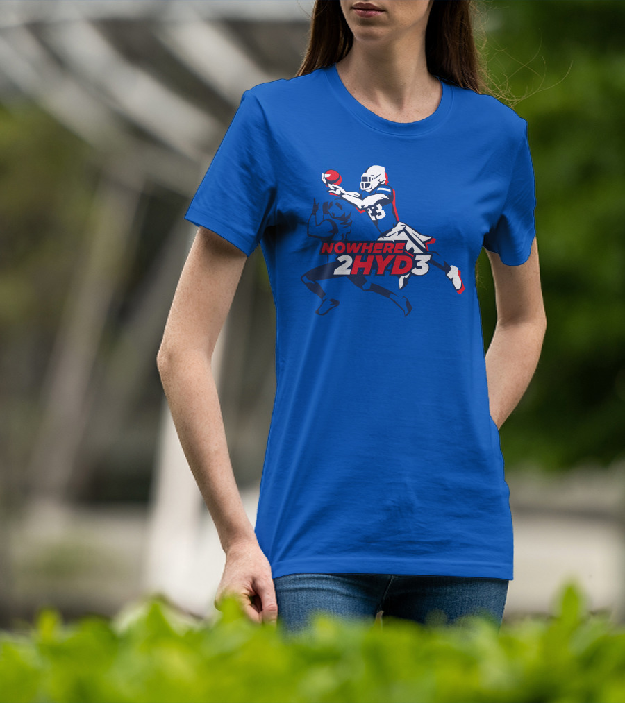 NOWHERE 2HYD3 Football Player Catching Action T-Shirt