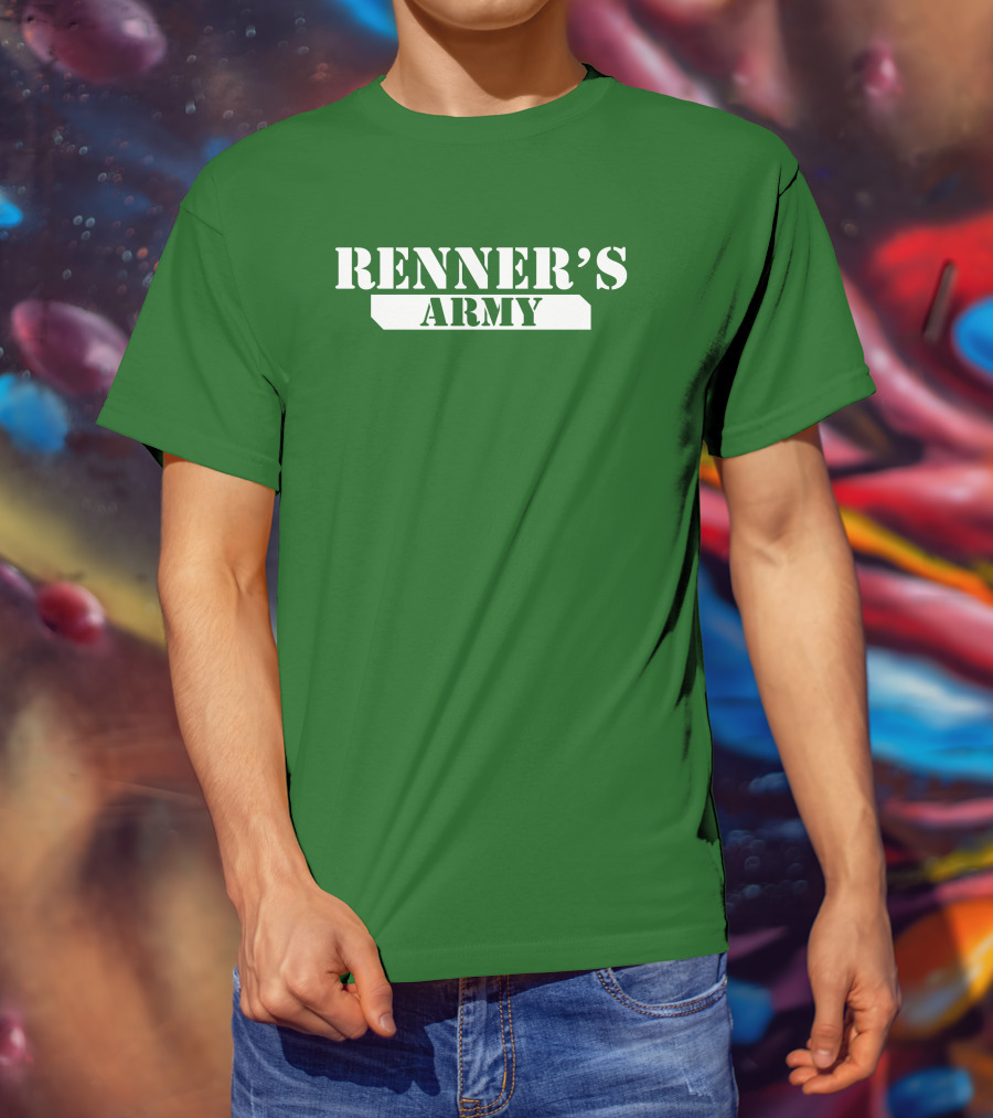 Renner’s Army Bold Green Military Inspired Text T-Shirt