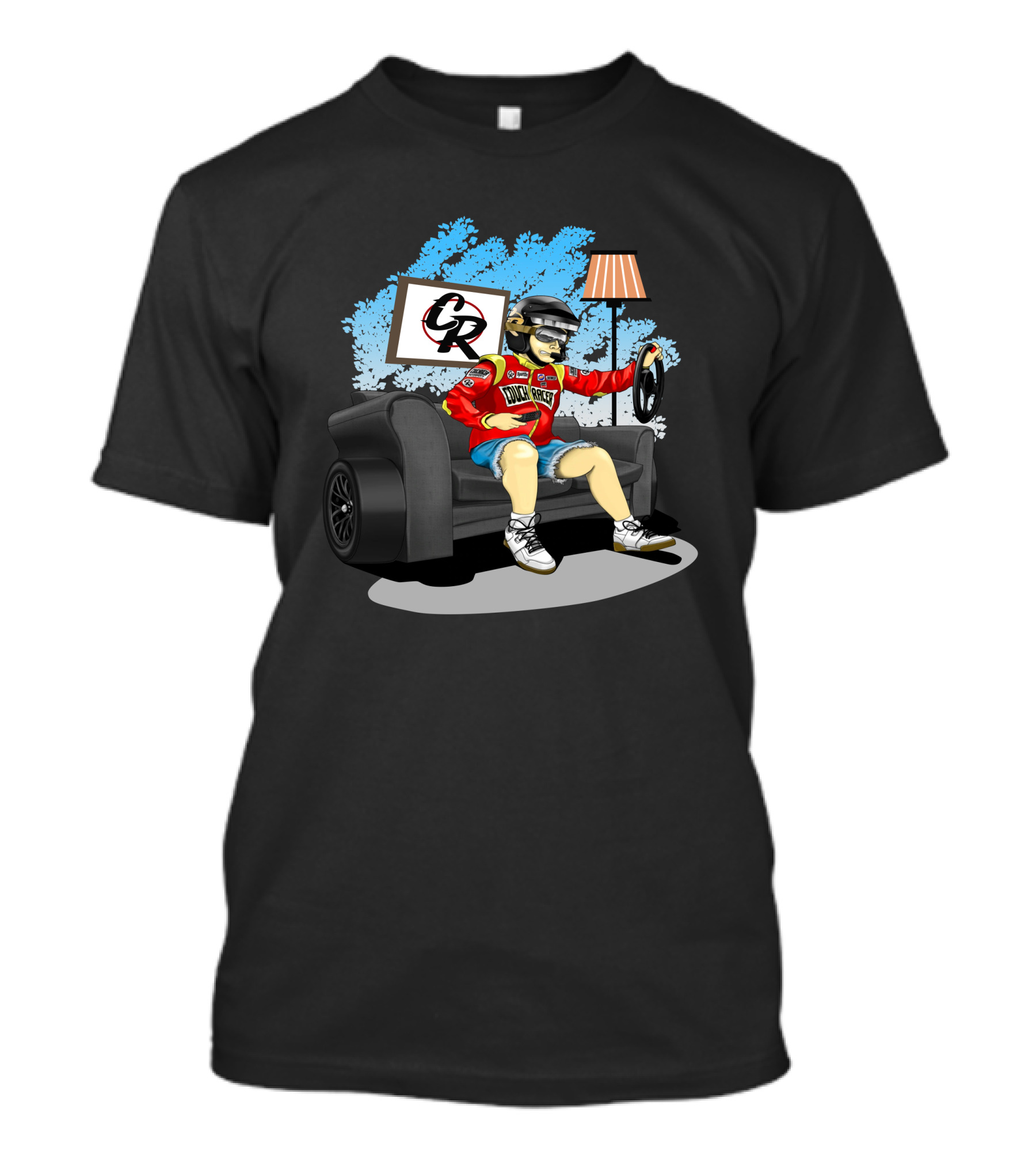 CR Couch Racer Speed Simulation Racing Driver Racing Wheel Sofa T-Shirt