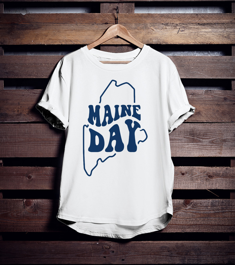 Maine Day Outline Of State T-Shirt