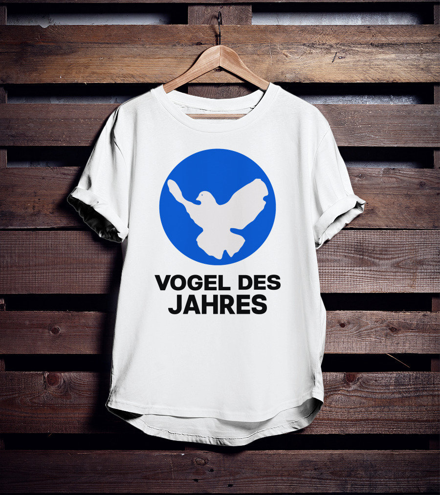 Vogel Des Jahres Columbidae Doves Silhouette In Blue Circle T-Shirt