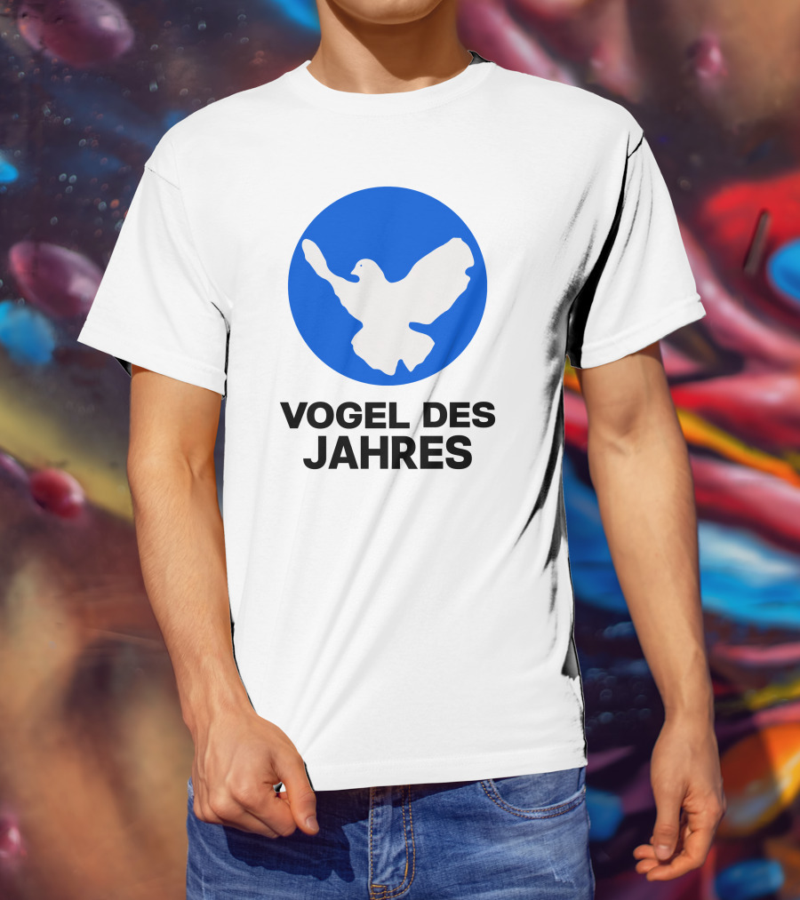 Vogel Des Jahres Columbidae Doves Silhouette In Blue Circle T-Shirt