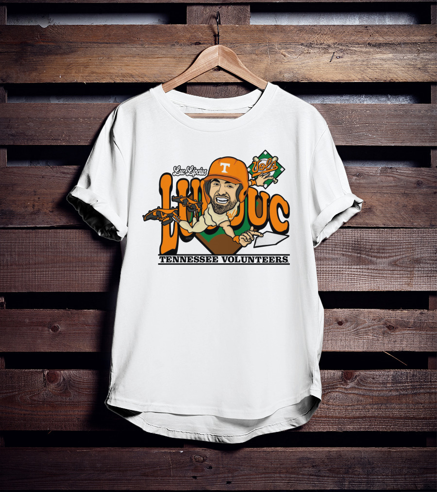 Luc Lipcius Vols Tennessee Volunteers Baseball Caricature T-Shirt