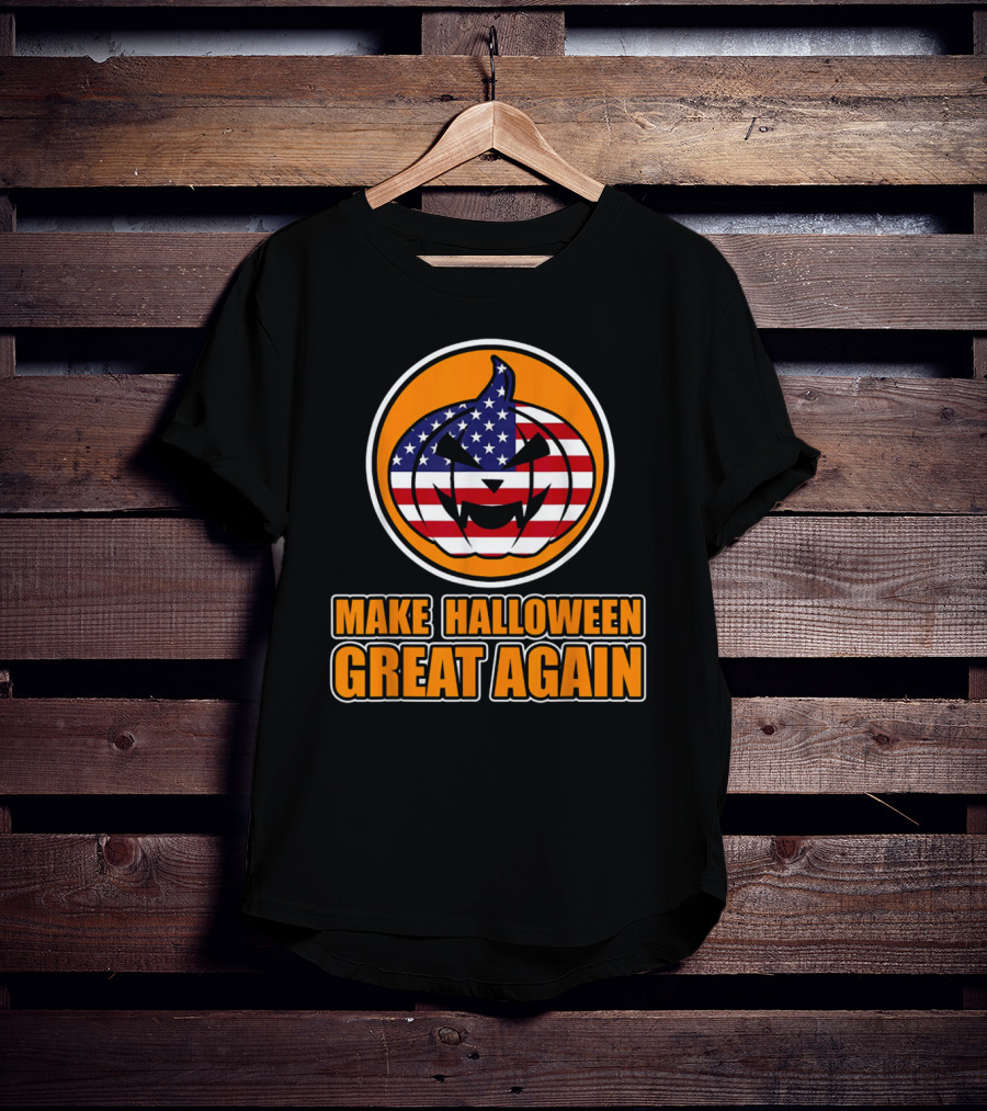 Make Halloween Great Again American Flag Pumpkin T-Shirt