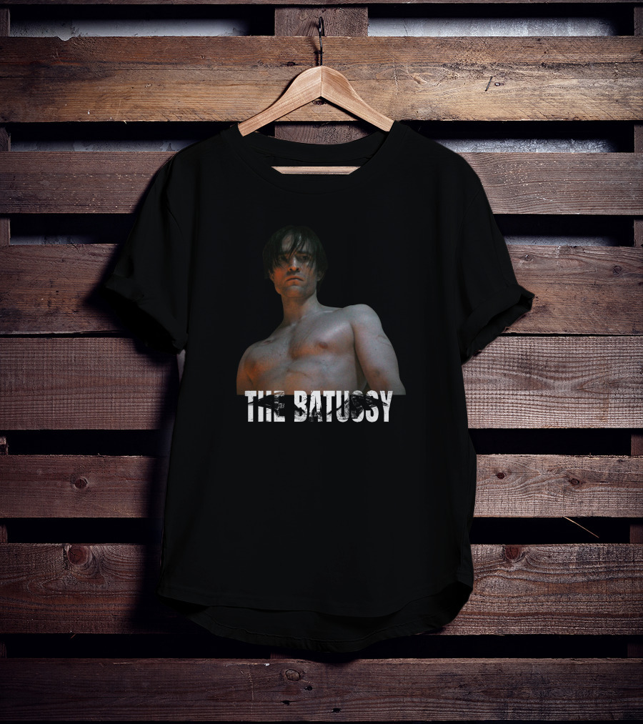 Artpattinsons The Batussy Bold Text Topless Figure T-Shirt