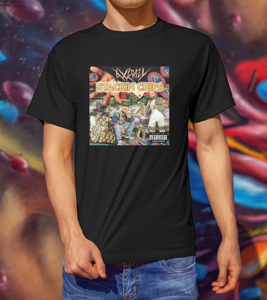 4Xkrazy Stackin Chips Warriors Dice Trophy Vintage Vibe Parental Advisory Chawaz Matee T-Shirt