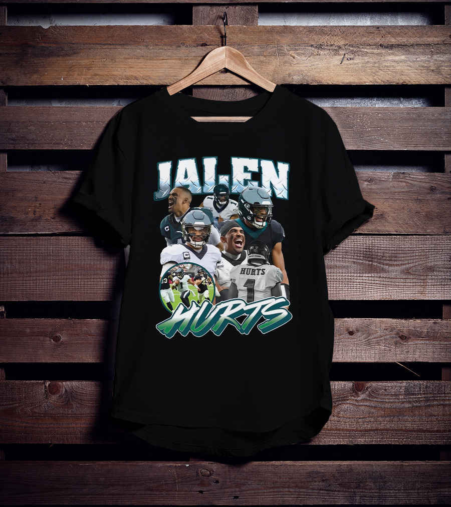 Big Cat Barstool Jalen Hurts Football Collage T-Shirt