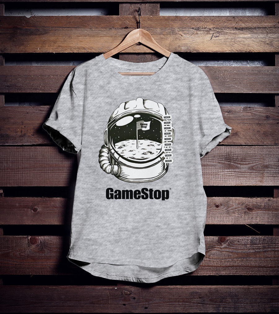 GameStop Astronaut Moon Medium Flag T-Shirt