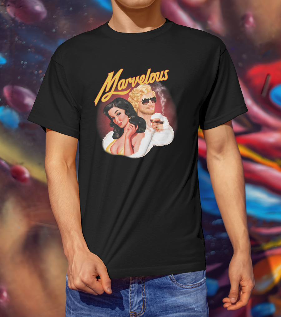 Marvelous Retro Style Couple With Cigars T-Shirt