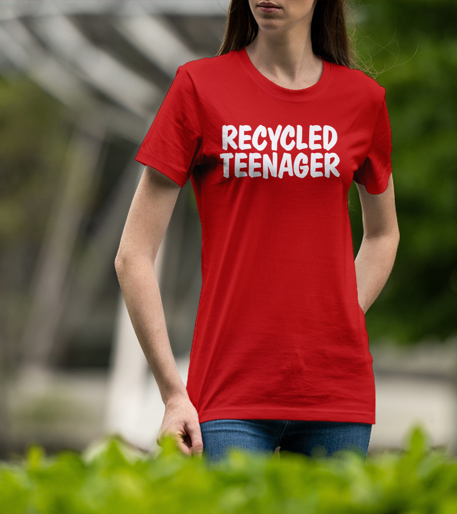 Recycled Teenager Bold White Text Fun T-Shirt