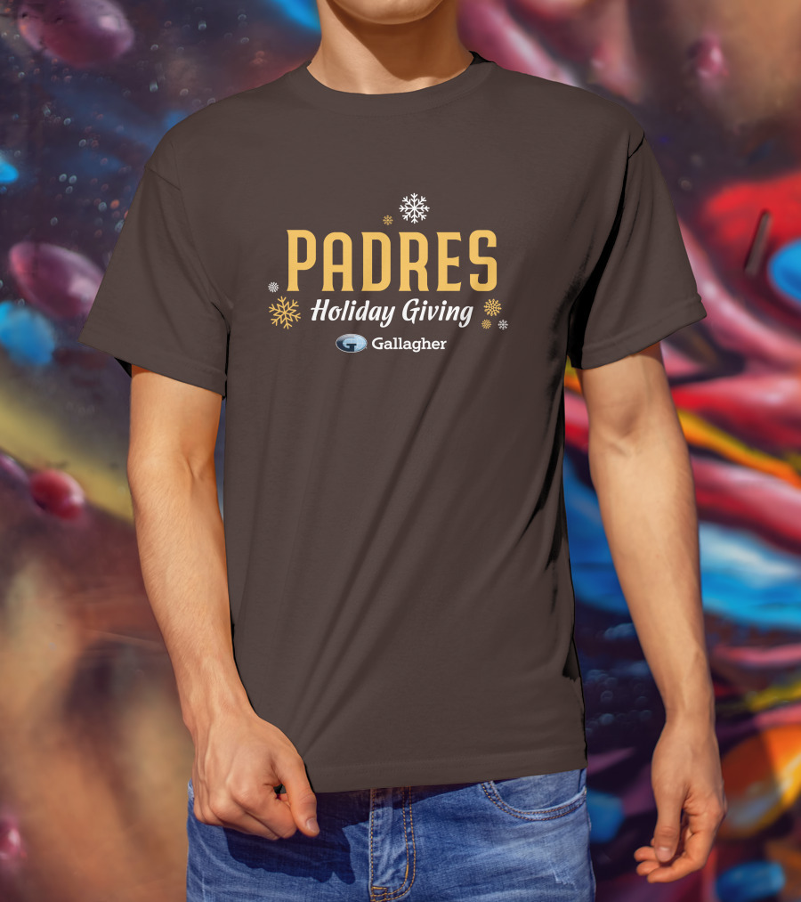 Padres Holiday Giving Gallagher Snowflakes T-Shirt