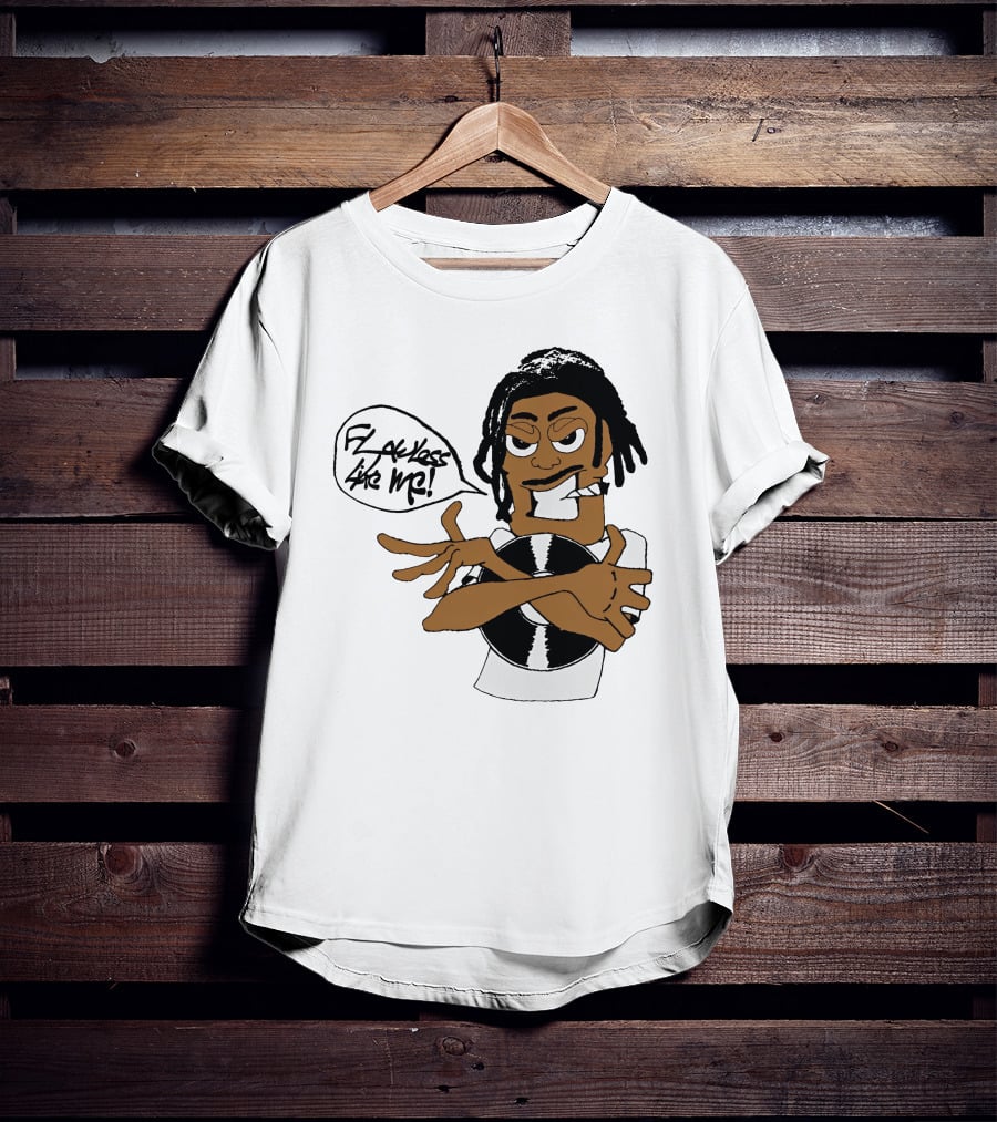 Flawless Like Me Vinyl Graphic Character With Crossed Arms And Vinyl Record T-Shirt
