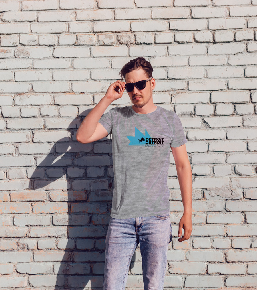 Ninja X Detroit Lions Midwest Blue Lion Emblem T-Shirt
